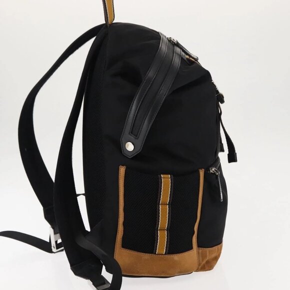 FENDI Zucca Canvas Backpack Black Silver Auth hk3